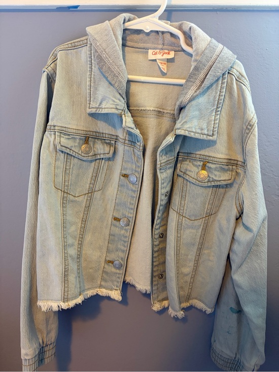 Cat & Jack Other - Cat & Jack Light Blue Denim Jacket with Hood